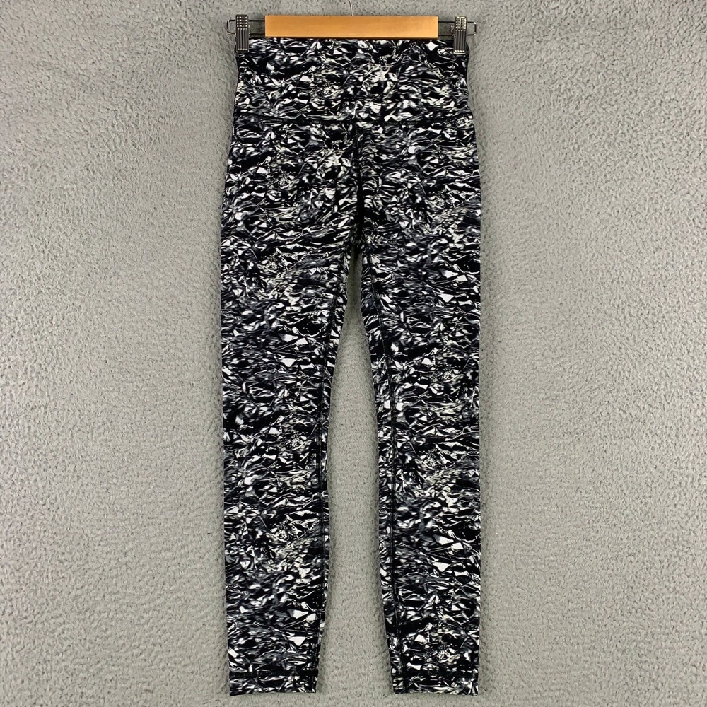 Lululemon Wunder Under High-Rise Tight Womens 4 Black White Abstract Luxtreme 25